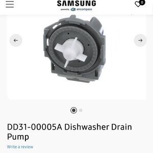 Samsung Dishwasher Drain Pump Replacement - Gray